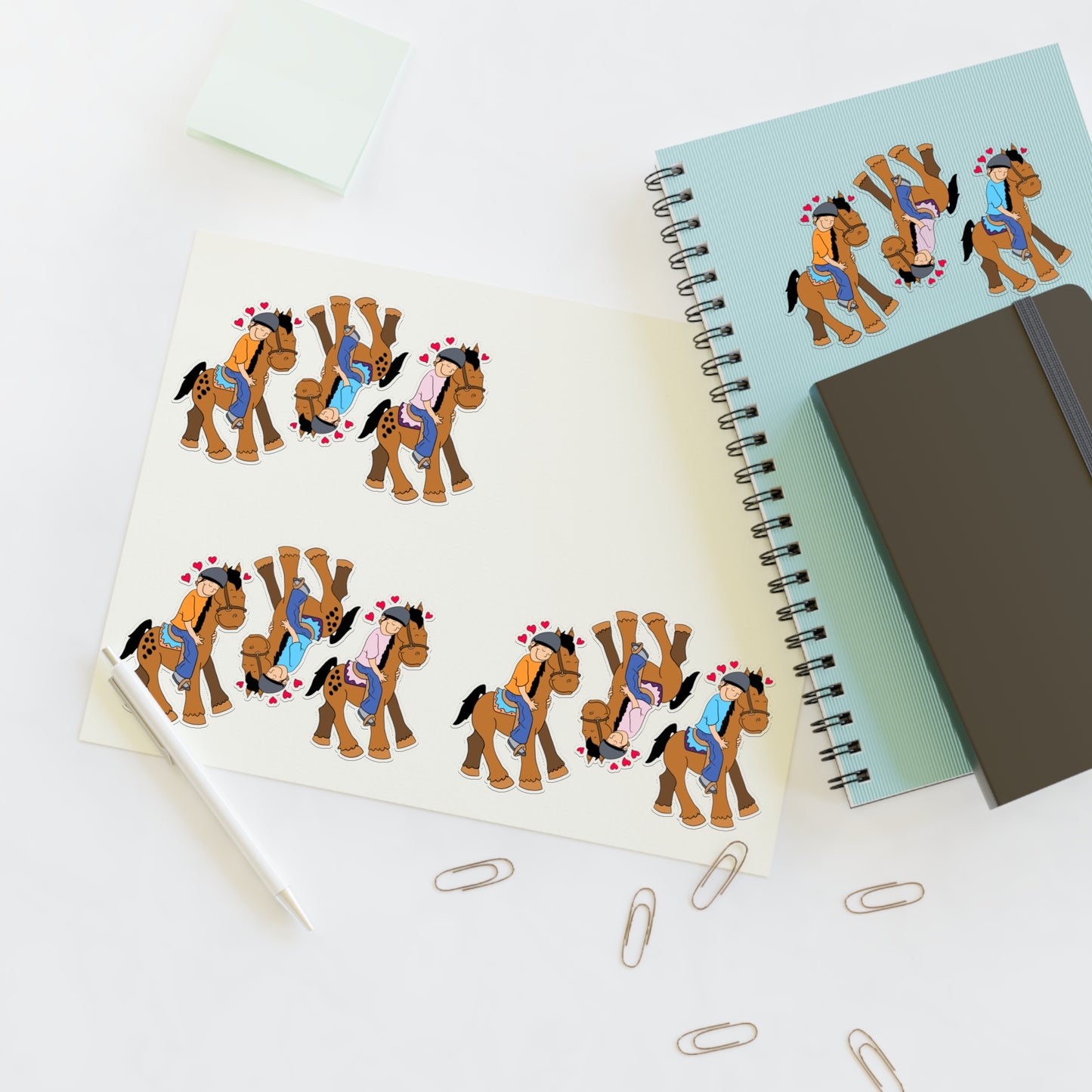 Cowgirl Hugging Horse Sticker Sheet | Sticker Sheets