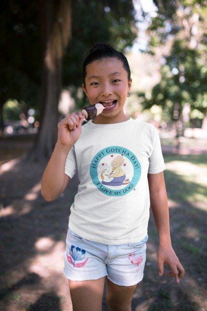 Happy Gotcha Day Kids Tee, Celebrate Gotcha Day, Kids Cotton T-Shirt, Dog Lovers Gift Tee, Fun Kids Apparel, Unique Pet Celebration Shirt