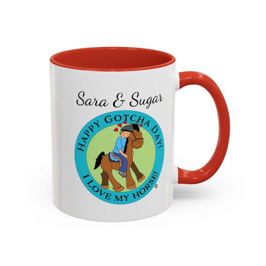 Coffee Mug, Horse Hugs, I Love My Horse, Personalizable, Happy Gotcha Day, Equestrian Mug, Horse Lover Gift, Horse Owner Gift, Custom Horse