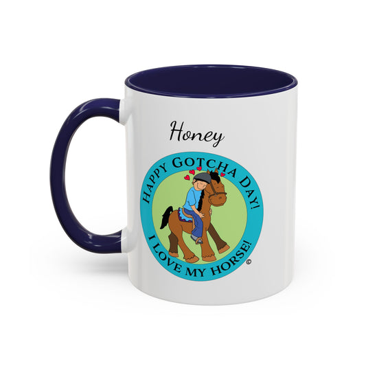 Copy of Coffee Mug, Horse Hugs, I Love My Horse, Personalizable, Happy Gotcha Day, Equestrian Mug, Horse Lover Gift, Horse Owner Gift, Custom Horse