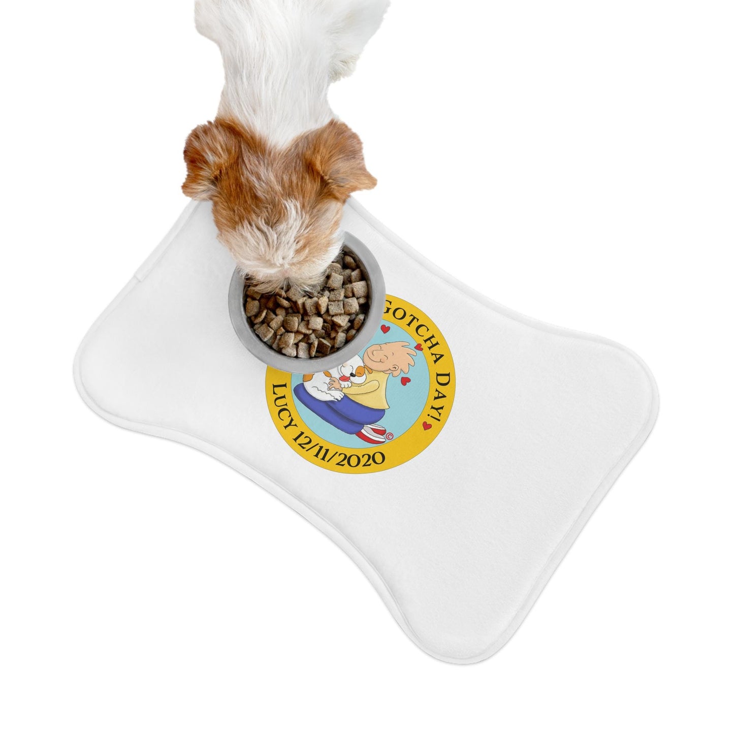 Personalized Pet Feeding Mat, Dog Gotcha Day Design, Name and Adoption Date, Dog Food Mat, Pet Placemat, Custom Dog Mat, Puppy Dish Mat