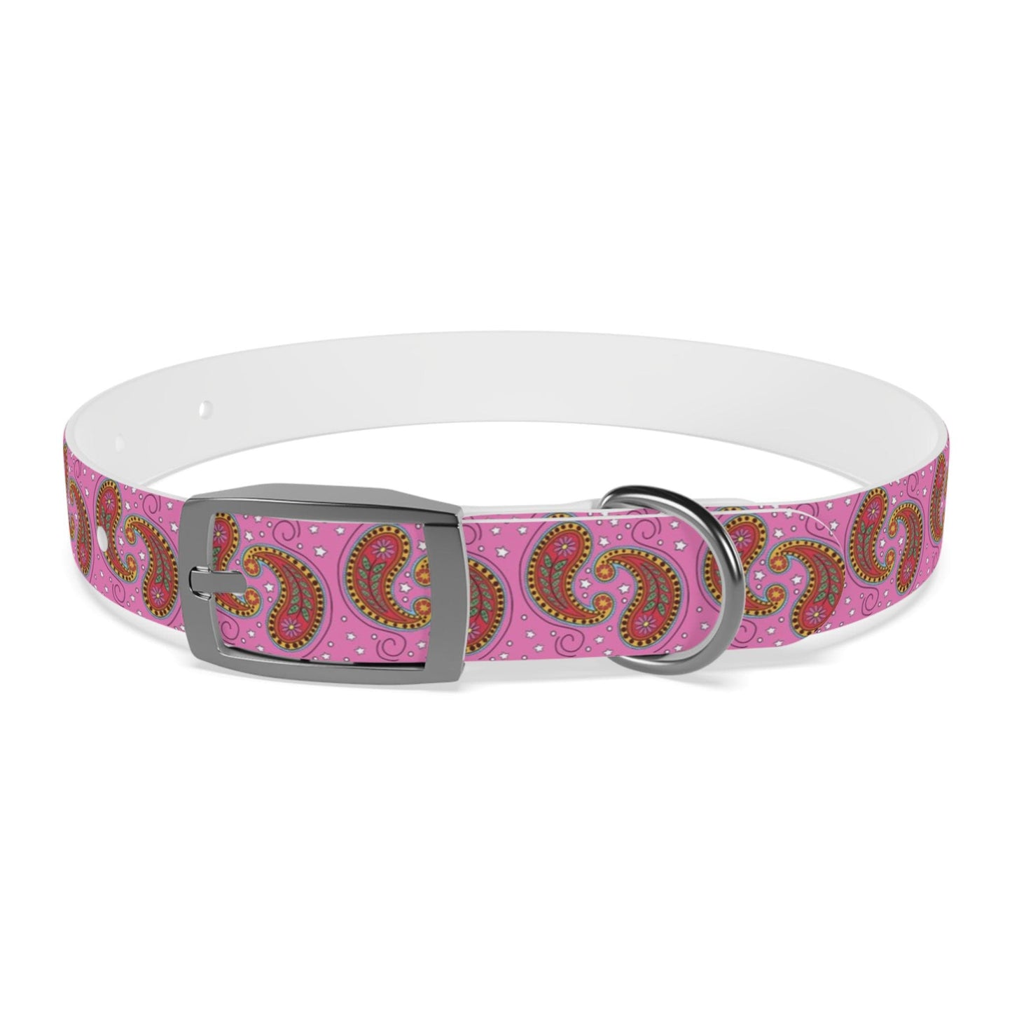 Dog Collar Pink Paisley Personalize with your dog's name