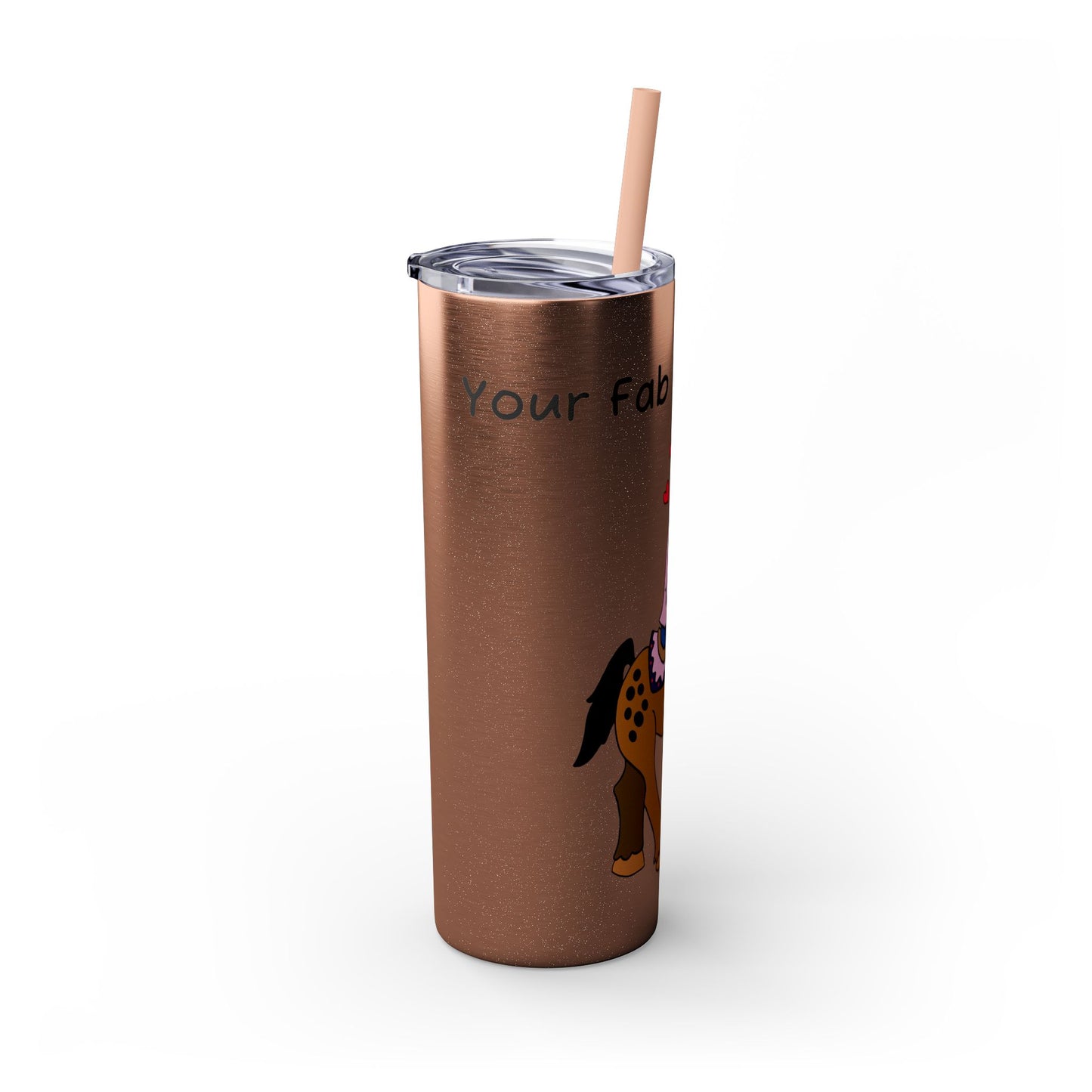Girl Riding Horse Skinny Tumbler | 20oz Straw Travel Cup