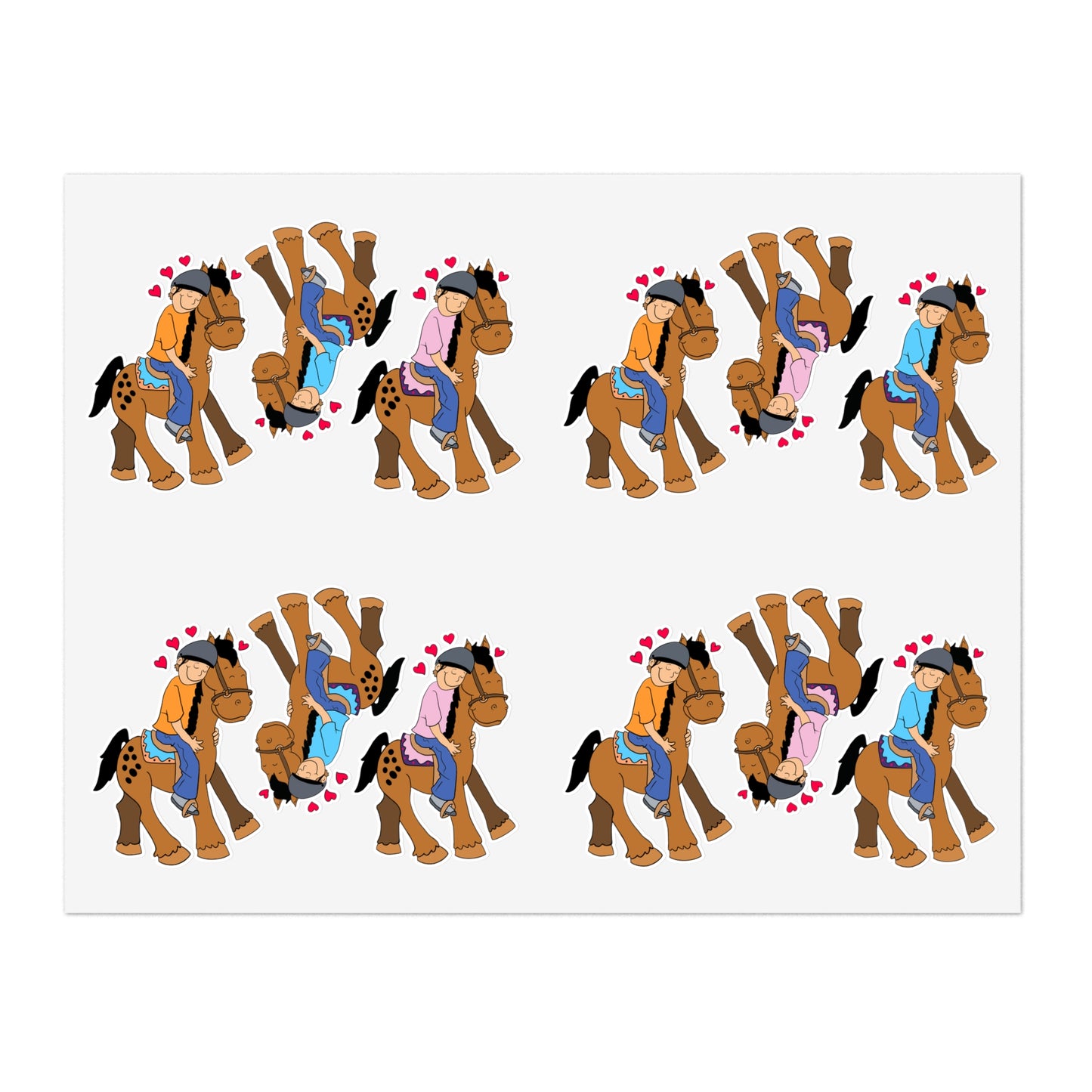 Cowgirl Hugging Horse Sticker Sheet | Sticker Sheets