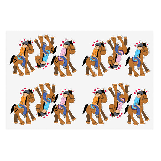 Cowgirl Hugging Horse Sticker Sheet | Sticker Sheets