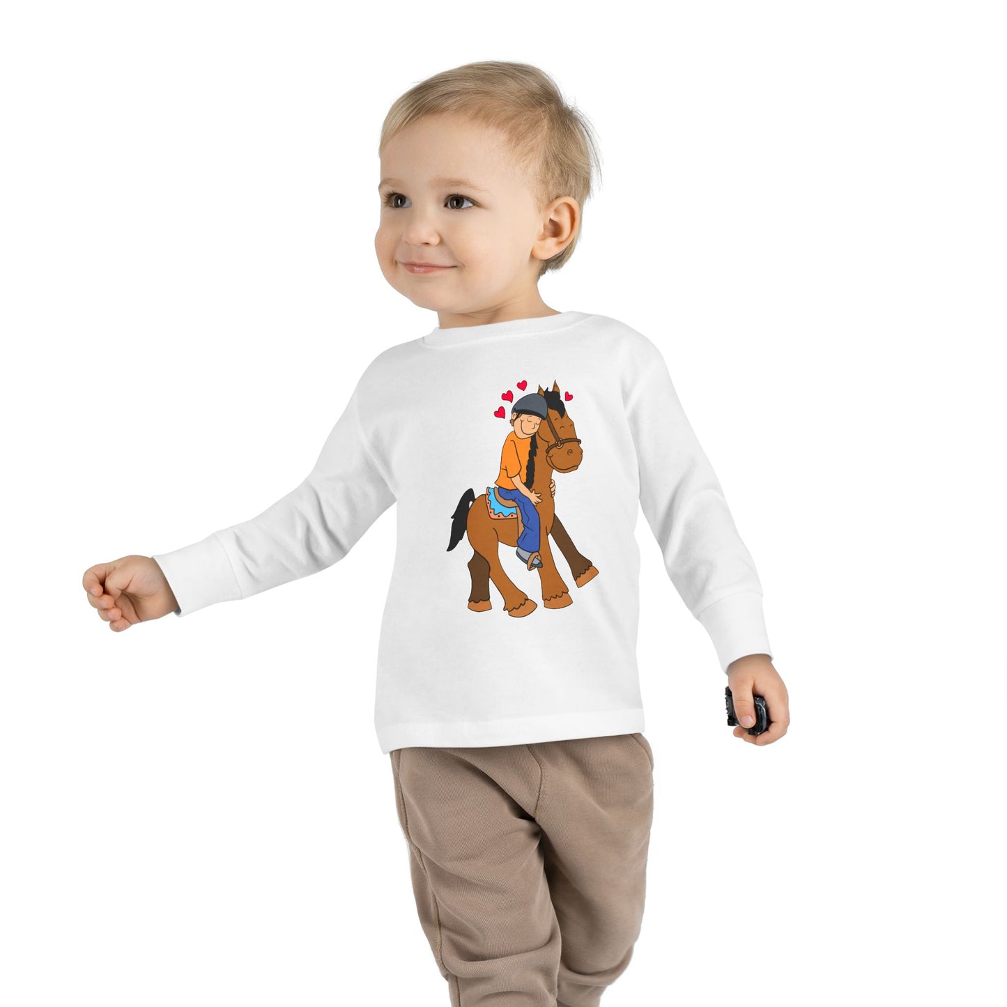 Girl Riding Horse Toddler Long Sleeve Tee | Kids Equestrian Shirt