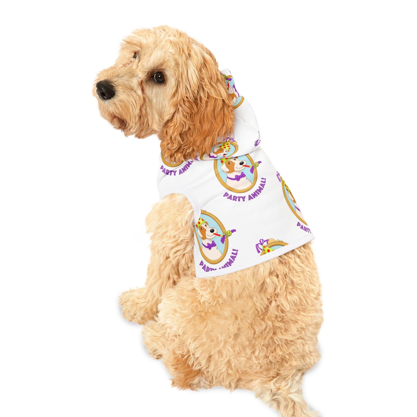 Party Animals Pet Hoodie | Cute Dog Portrait Pattern