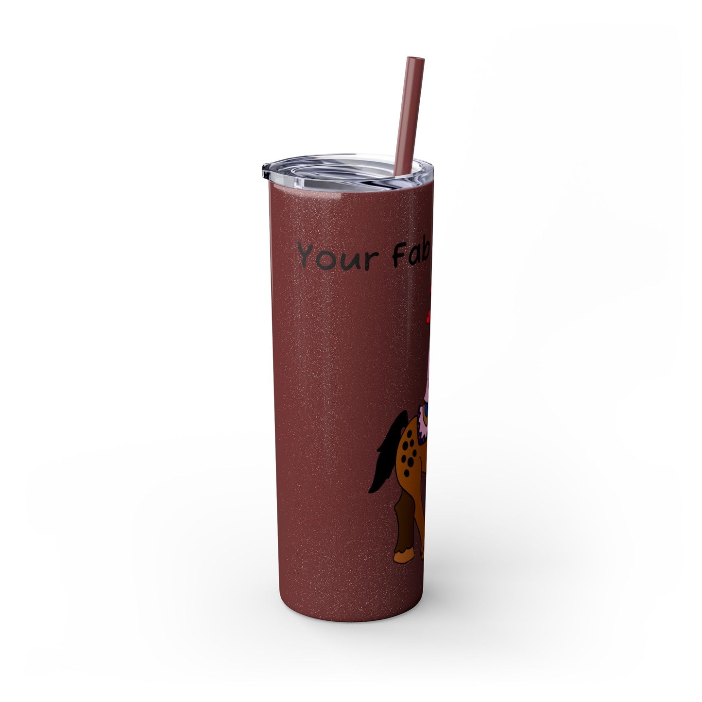 Girl Riding Horse Skinny Tumbler | 20oz Straw Travel Cup