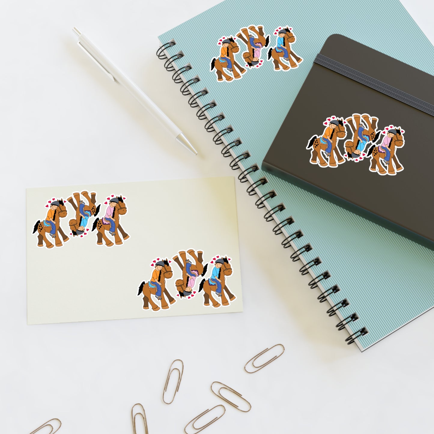 Cowgirl Hugging Horse Sticker Sheet | Sticker Sheets