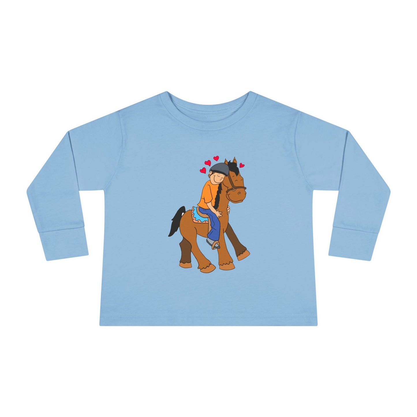 Girl Riding Horse Toddler Long Sleeve Tee | Kids Equestrian Shirt