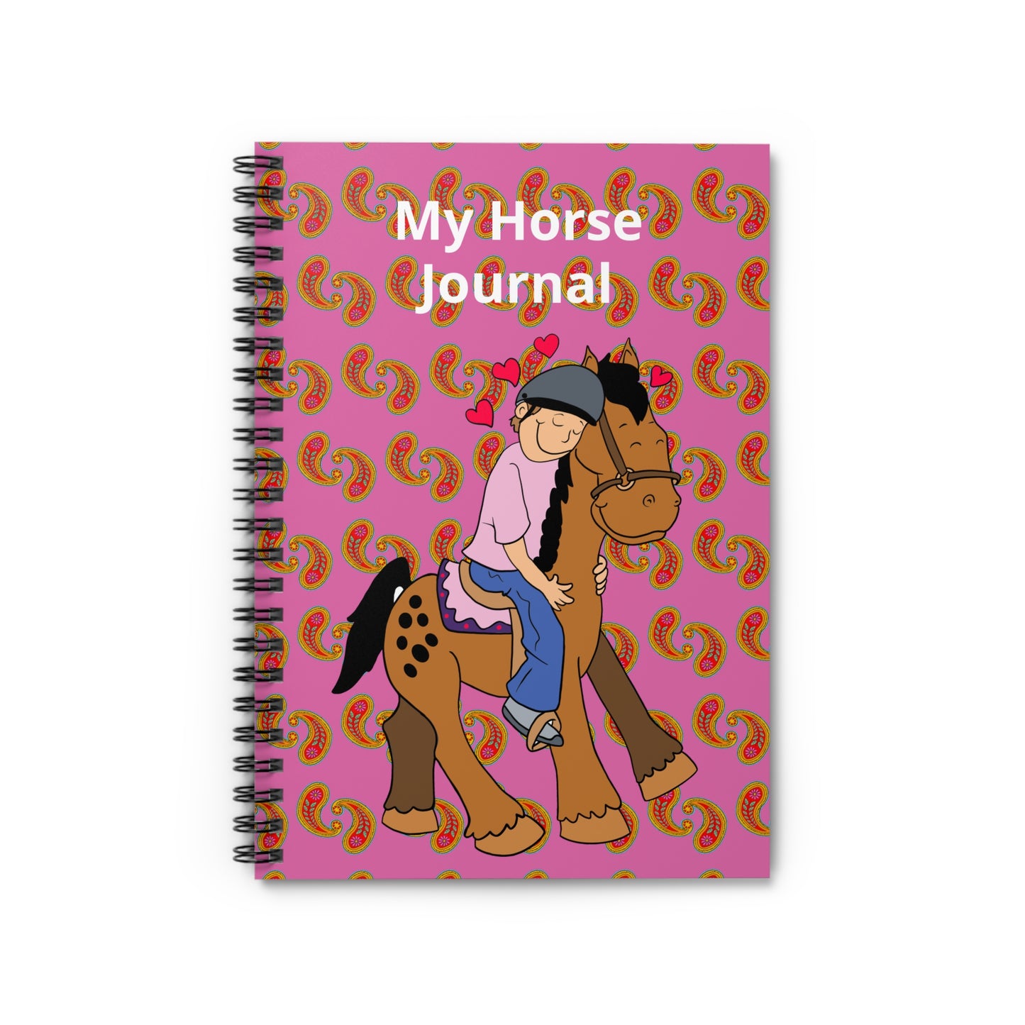My Horse Journal Spiral Notebook | Ruled Line, Horse Rider Illustration