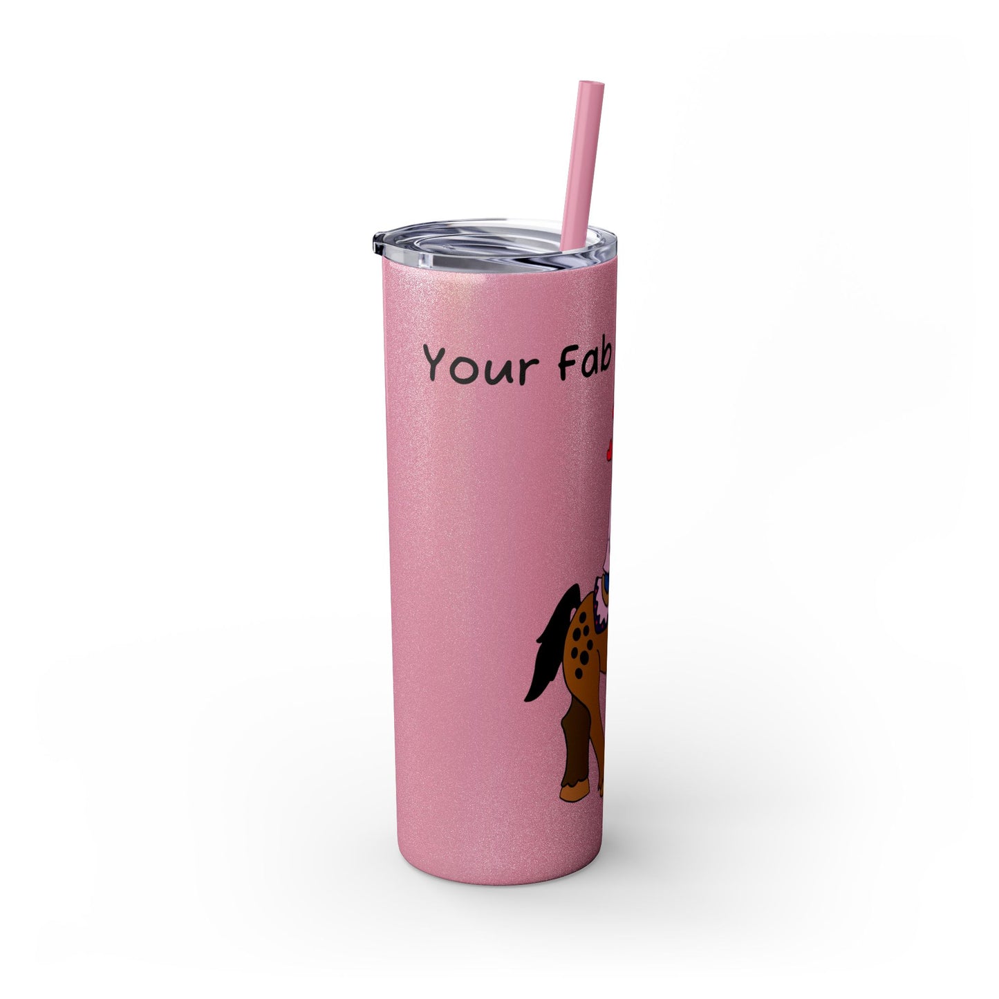 Girl Riding Horse Skinny Tumbler | 20oz Straw Travel Cup