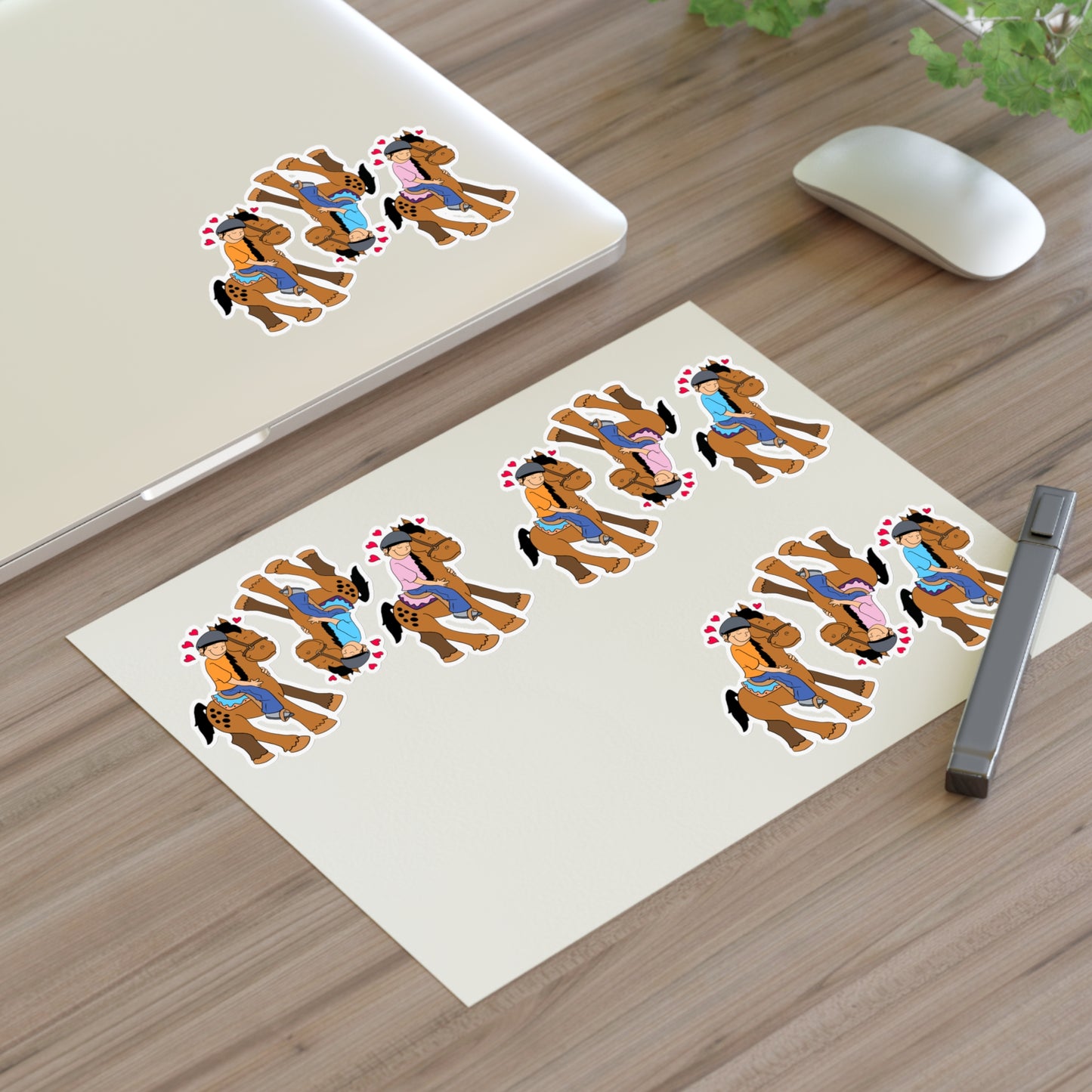 Cowgirl Hugging Horse Sticker Sheet | Sticker Sheets