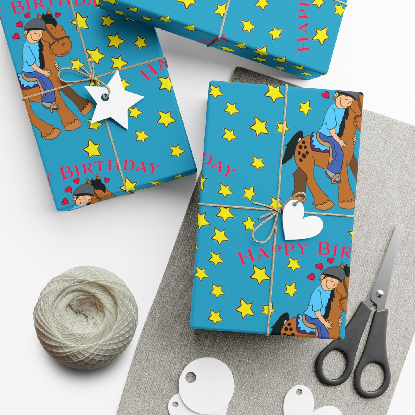 Cowboy Birthday Pattern Gift Wrap Paper | Western Stars Wrapping Paper