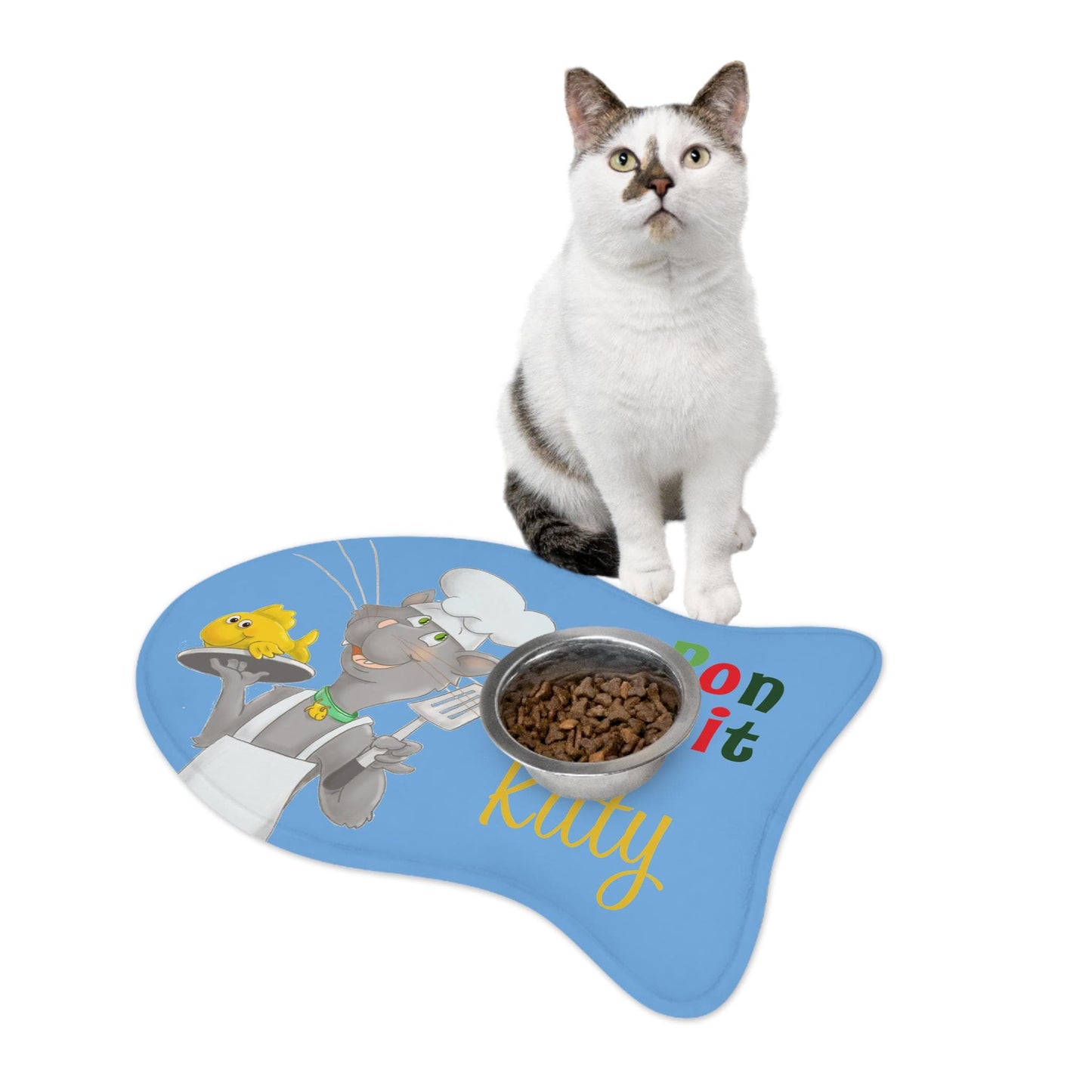 Pet Feeding Mats - Cat Chef Bon Appetite Personalized, Cat Lover Gift, Custom Cat Name Mat, Cat Food Mat, Kitchen Decor, Cat Mom Present