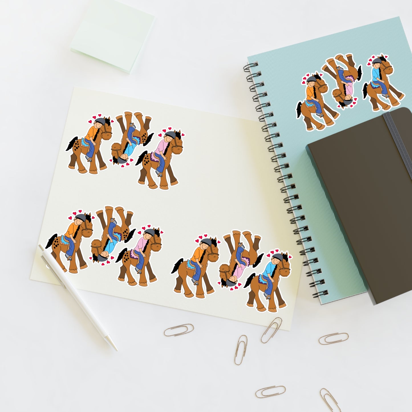 Cowgirl Hugging Horse Sticker Sheet | Sticker Sheets