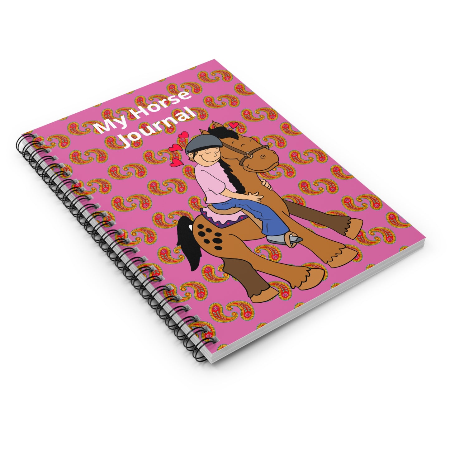My Horse Journal Spiral Notebook | Ruled Line, Horse Rider Illustration