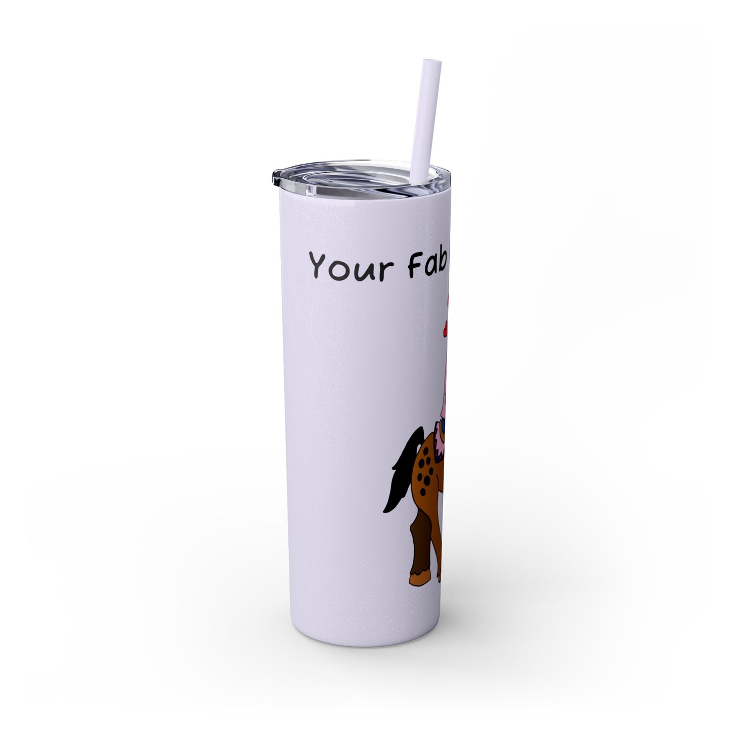 Girl Riding Horse Skinny Tumbler | 20oz Straw Travel Cup