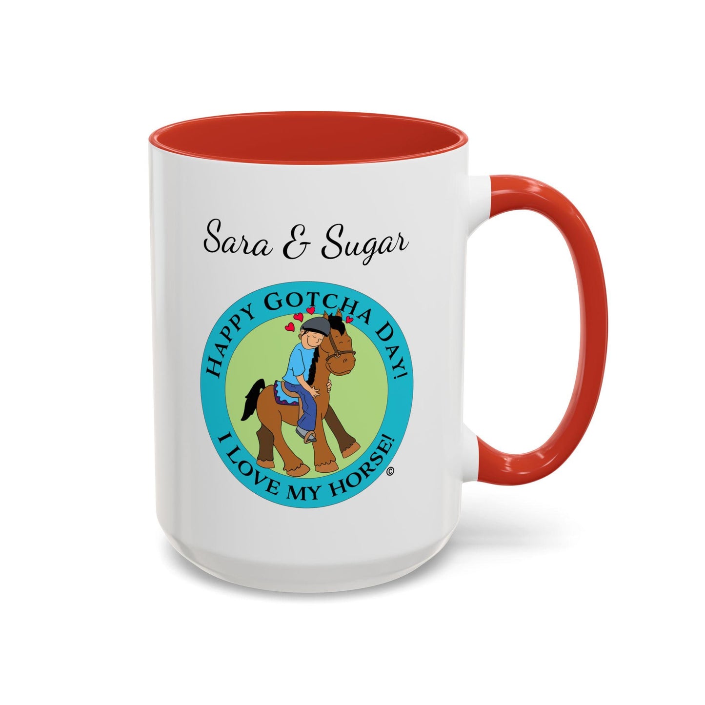 Coffee Mug, Horse Hugs, I Love My Horse, Personalizable, Happy Gotcha Day, Equestrian Mug, Horse Lover Gift, Horse Owner Gift, Custom Horse