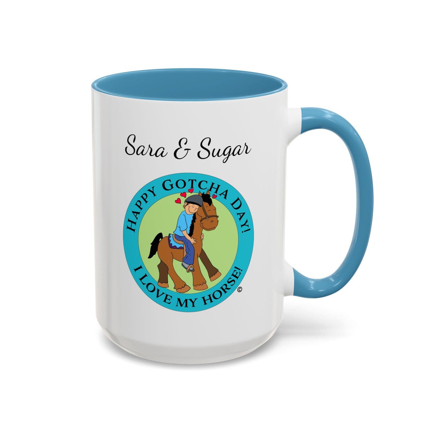 Coffee Mug, Horse Hugs, I Love My Horse, Personalizable, Happy Gotcha Day, Equestrian Mug, Horse Lover Gift, Horse Owner Gift, Custom Horse