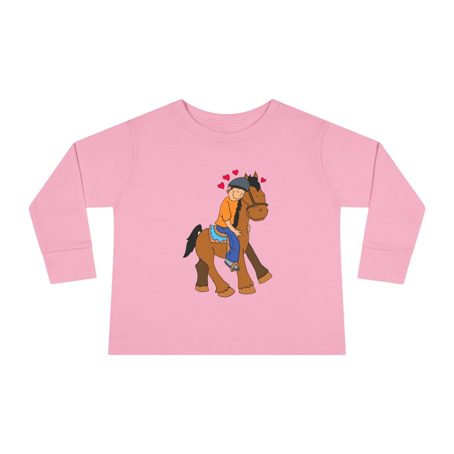 Girl Riding Horse Toddler Long Sleeve Tee | Kids Equestrian Shirt