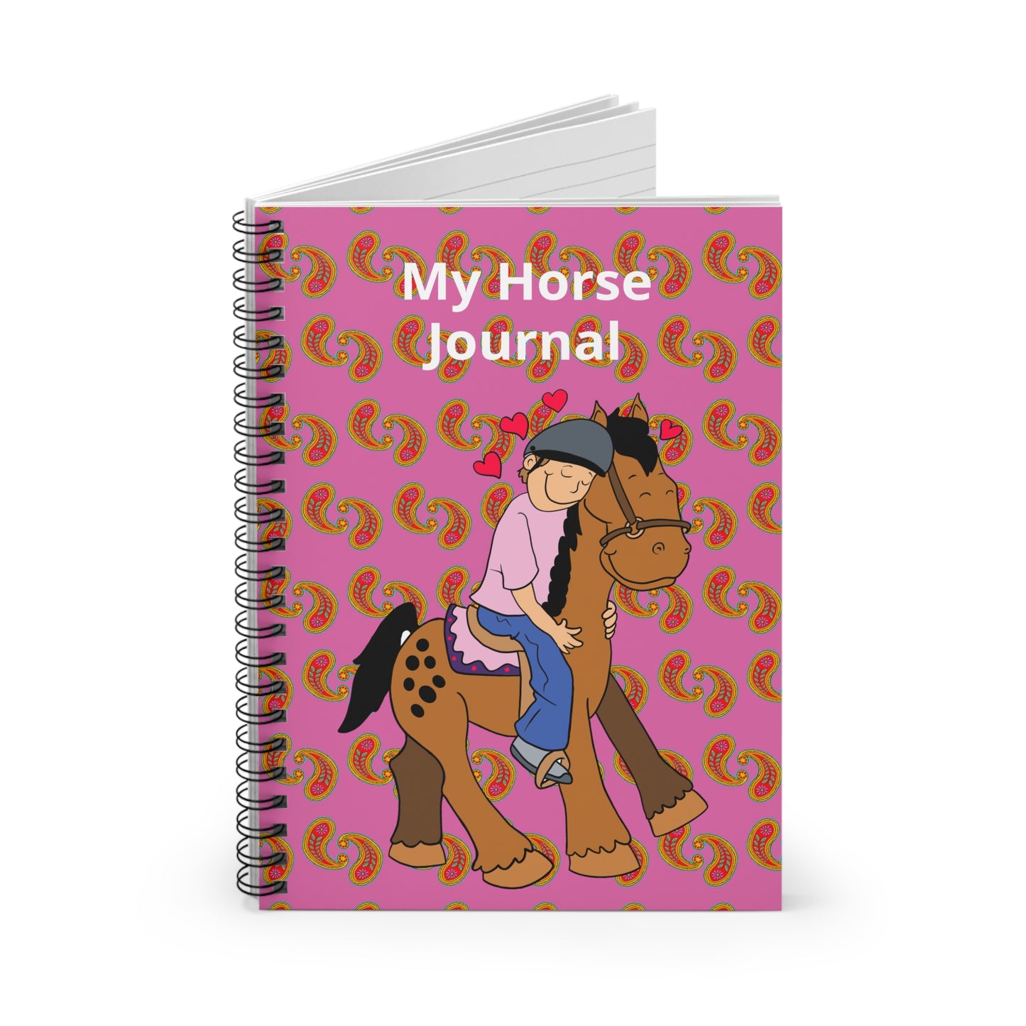 My Horse Journal Spiral Notebook | Ruled Line, Horse Rider Illustration