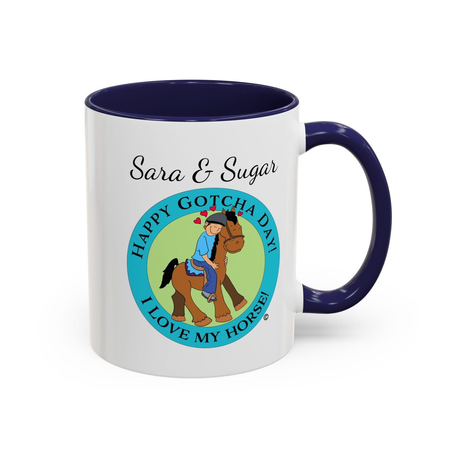 Coffee Mug, Horse Hugs, I Love My Horse, Personalizable, Happy Gotcha Day, Equestrian Mug, Horse Lover Gift, Horse Owner Gift, Custom Horse