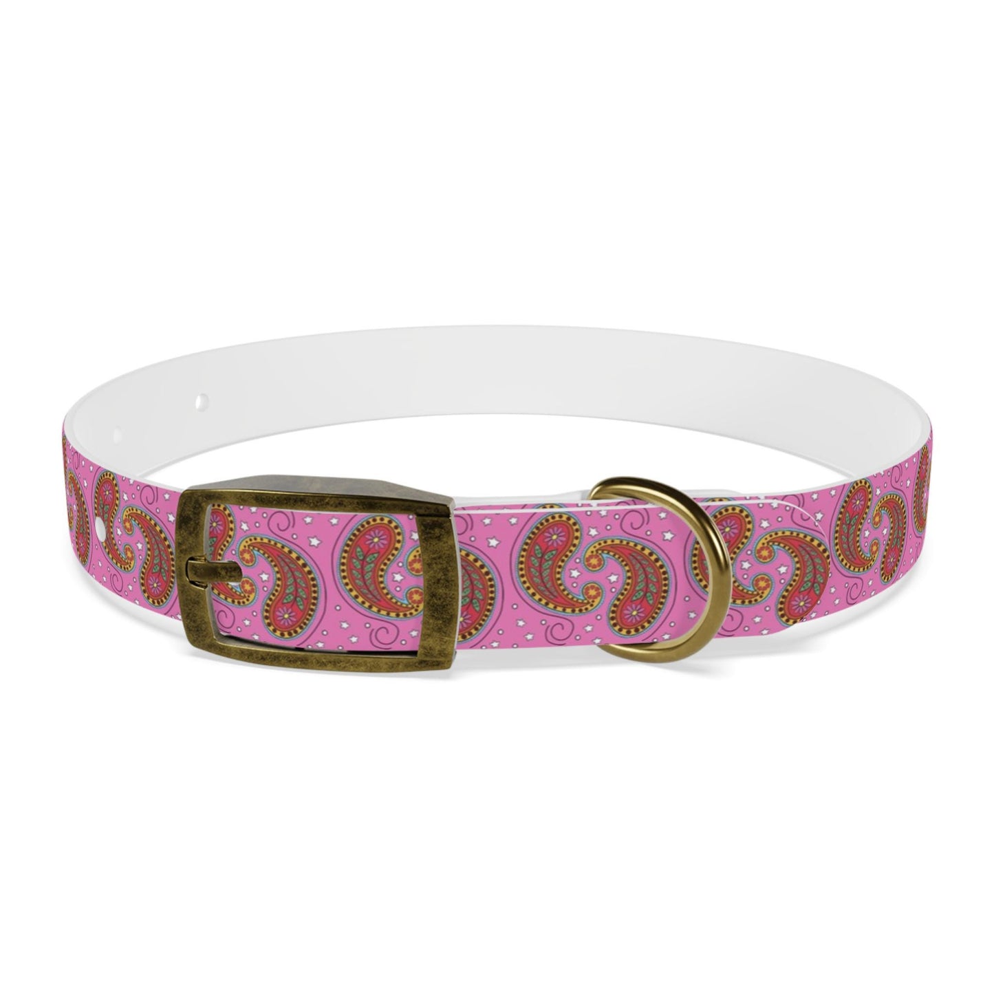 Dog Collar Pink Paisley Personalize with your dog's name