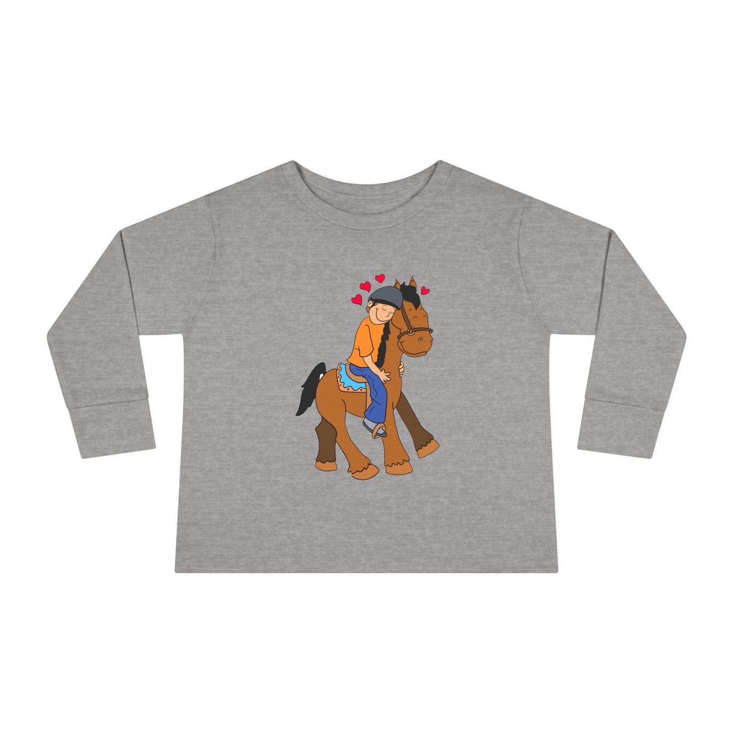 Girl Riding Horse Toddler Long Sleeve Tee | Kids Equestrian Shirt