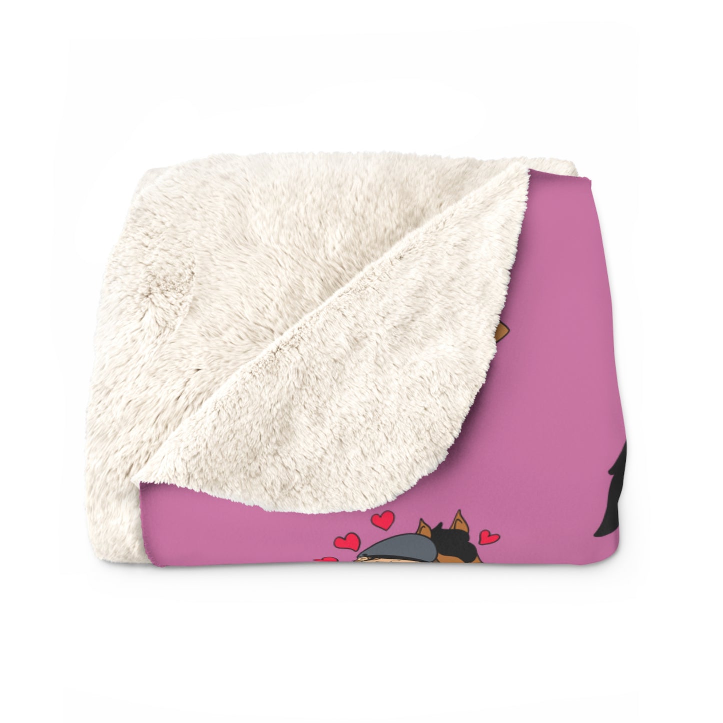 Pony Pattern Sherpa Blanket | Cute Horse Heart Print Throw