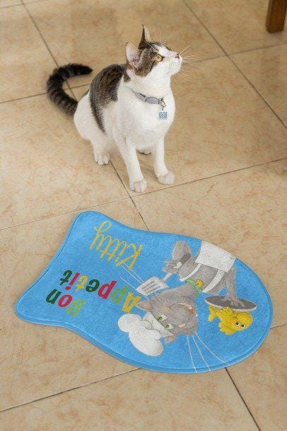 Pet Feeding Mats - Cat Chef Bon Appetite Personalized, Cat Lover Gift, Custom Cat Name Mat, Cat Food Mat, Kitchen Decor, Cat Mom Present