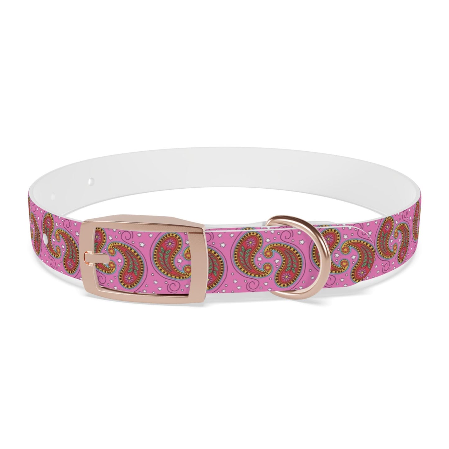 Dog Collar Pink Paisley Personalize with your dog's name