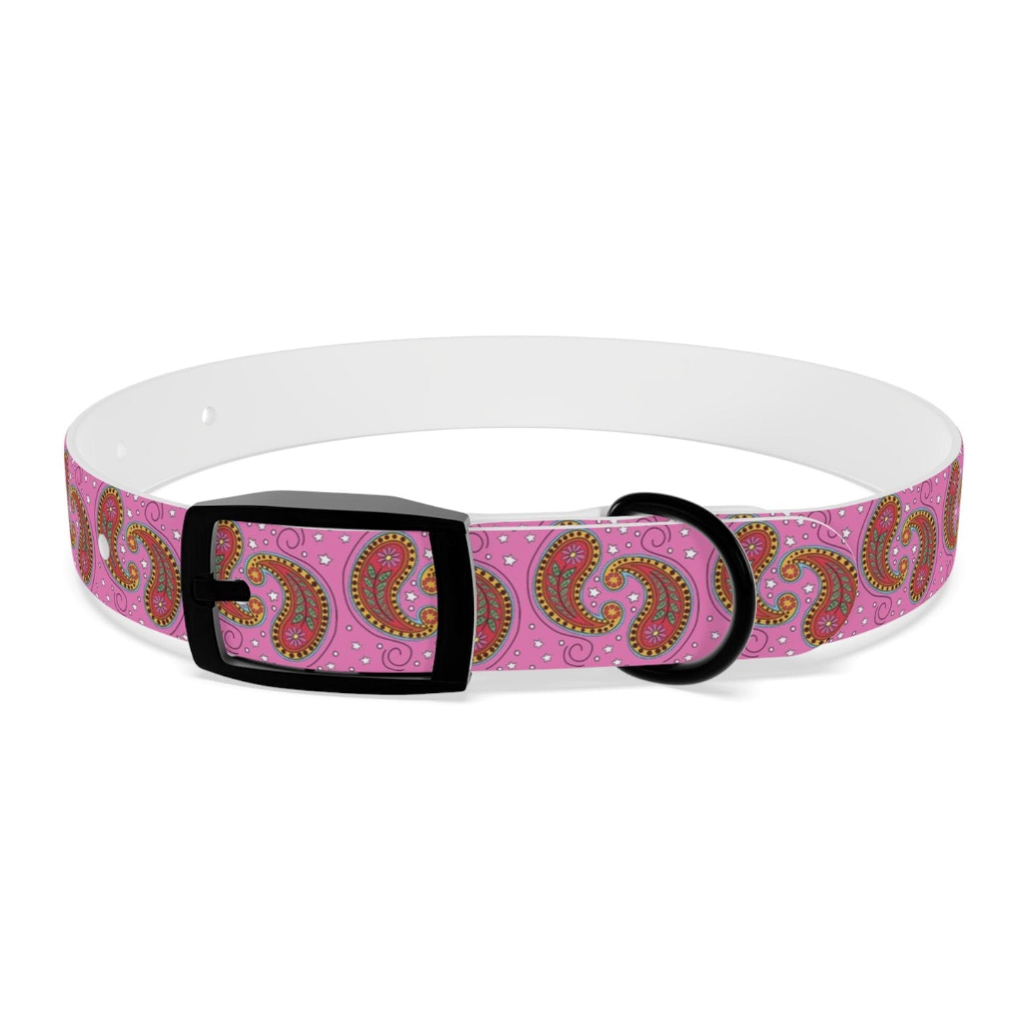 Dog Collar Pink Paisley Personalize with your dog's name