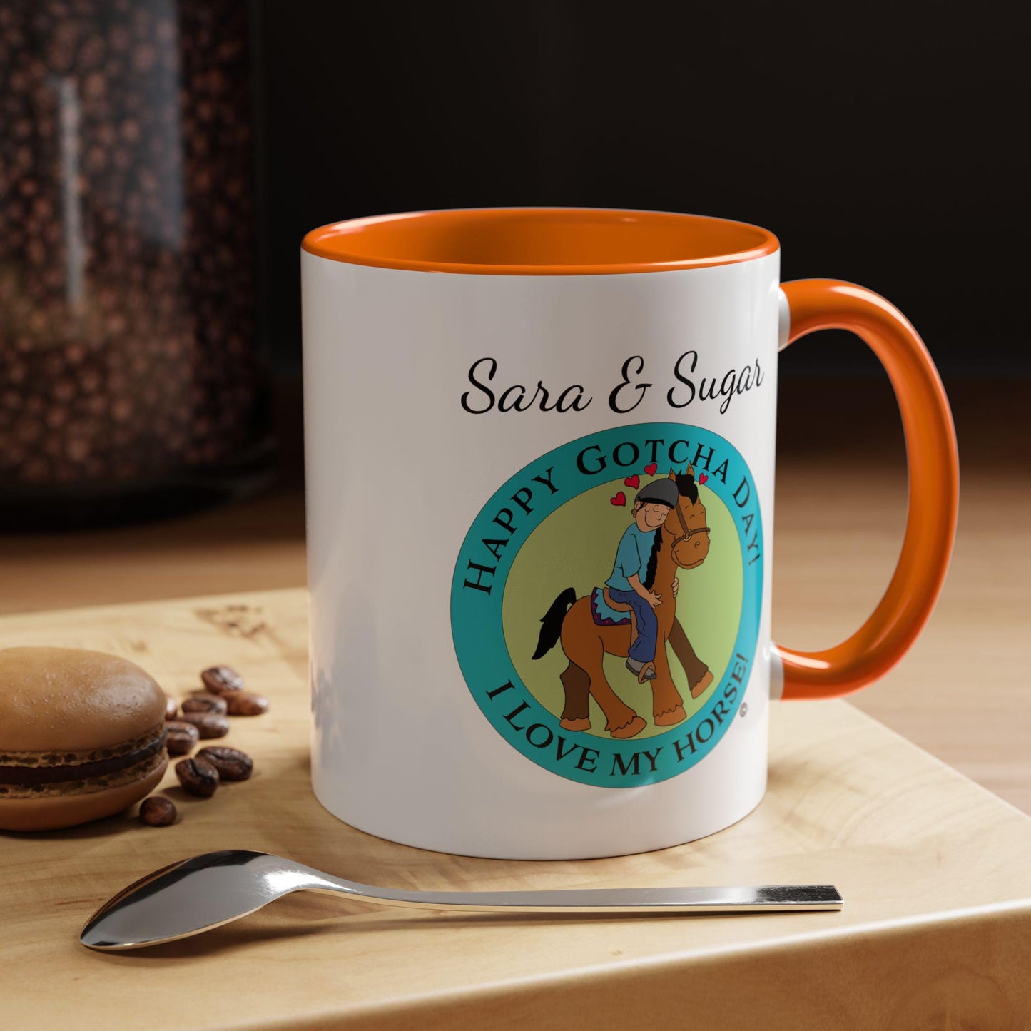 Coffee Mug, Horse Hugs, I Love My Horse, Personalizable, Happy Gotcha Day, Equestrian Mug, Horse Lover Gift, Horse Owner Gift, Custom Horse